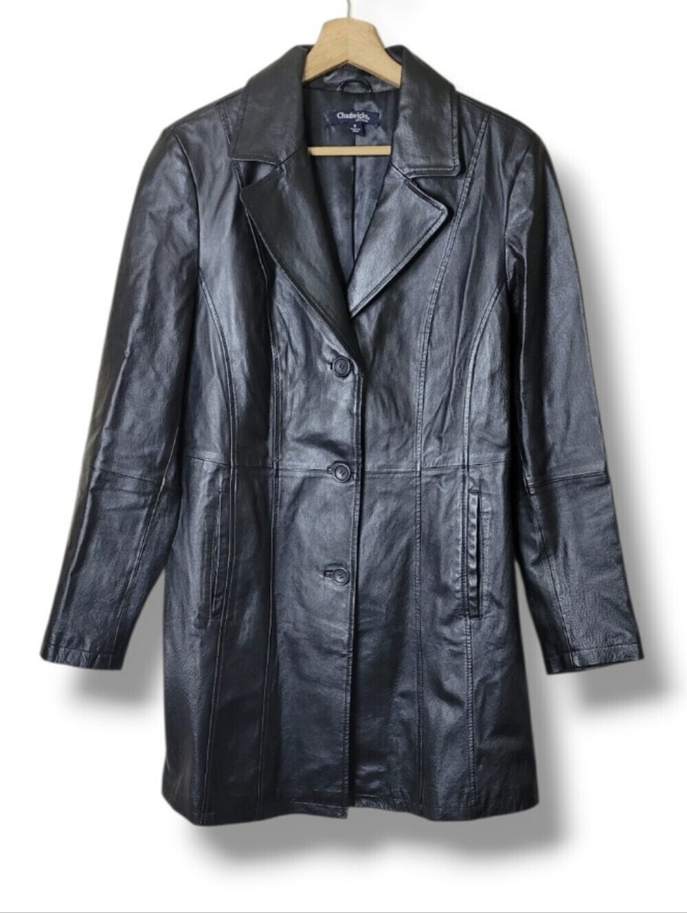 Chadwicks Of Boston Black Leather Jacket Size 8